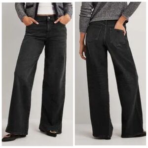 NWT Boden Wide Leg Low Rise Black Jeans Women's Dize 14 Petite SOLD OUT STYLE!